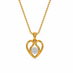 Enamored Heart Pendant – 18K Gold & Diamond Necklace