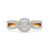 Radiant Cluster Diamond Halo Ring in 14K Gold