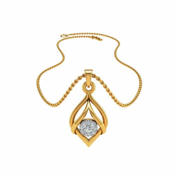 Cariaa Pendant – Elegant 18K Gold & Diamond Necklace
