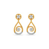 Radiant Swirl Diamond Earrings in 14k Gold