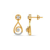 Radiant Swirl Diamond Earrings in 14k Gold