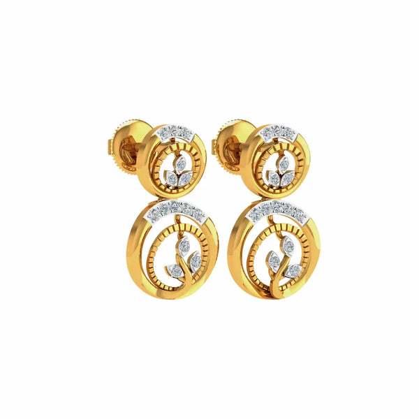 Ursia Earrings – Elegant 18K Gold & Diamond Studs