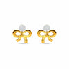 Elegant Diamond Bow Stud Earrings – 18K Gold