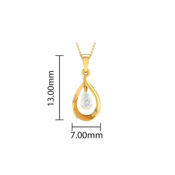 Kristica Pendant – Elegant 18K Gold & Diamond Pendant