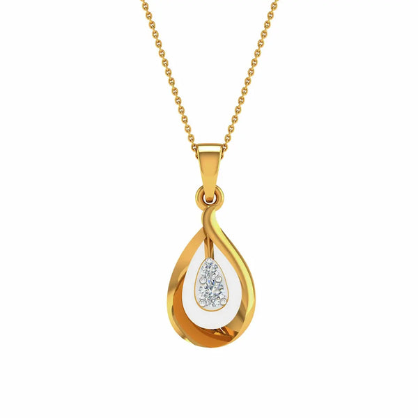 Kristica Pendant – Elegant 18K Gold & Diamond Pendant