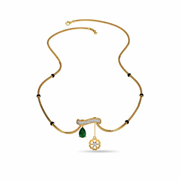 Elvanna Mangalsutra – Radiant 18K Gold & Diamond Traditional Necklace