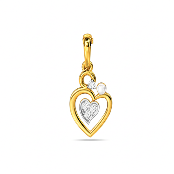 The Cherished Embrace - 18K Gold & Diamond Heart Pendant