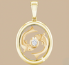 Celestial Flow: 18K Gold & Diamond Pisces Pendant